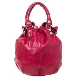 Balenciaga Sang Leather GGH 21 Pompon Hobo