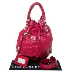 Balenciaga Sang Leather GGH 21 Pompon Hobo