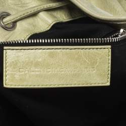 Pre Owned حقيبة هوبو بالنسياغا جي سي أتش بومبون جلد أخضر منت