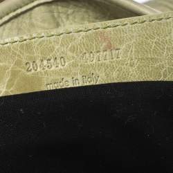 Pre Owned حقيبة هوبو بالنسياغا جي سي أتش بومبون جلد أخضر منت