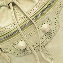 Pre Owned حقيبة هوبو بالنسياغا جي سي أتش بومبون جلد أخضر منت