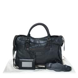 Pre Owned Balenciaga Anthracite Leather RH City Bag
