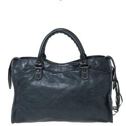 Pre Owned Balenciaga Anthracite Leather RH City Bag