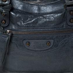 Pre Owned Balenciaga Anthracite Leather RH City Bag
