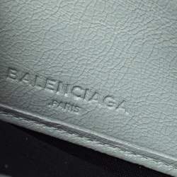 Pre Owned Balenciaga Vert D'eau Leather City Zip Around Wallet