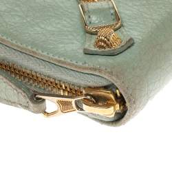 Pre Owned Balenciaga Vert D'eau Leather City Zip Around Wallet