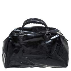 Balenciaga Black Patent Leather Bowling MM Bag