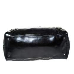 Balenciaga Black Patent Leather Bowling MM Bag