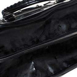Balenciaga Black Patent Leather Bowling MM Bag