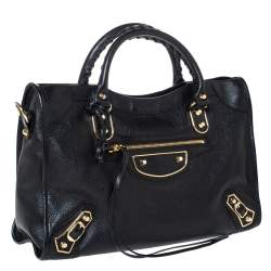Pre Owned Balenciaga Black Leather RH City Tote
