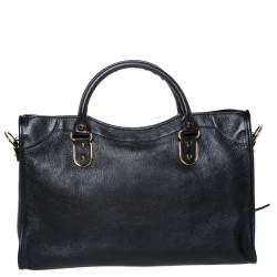 Pre Owned Balenciaga Black Leather RH City Tote