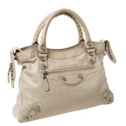 Pre Owned Balenciaga Biege Oryx Leather RSH First Tote