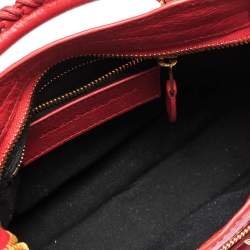 Pre Owned Balenciaga Rouge Vif Leather Mini RGH City Bag