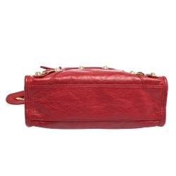 Pre Owned Balenciaga Rouge Vif Leather Mini RGH City Bag