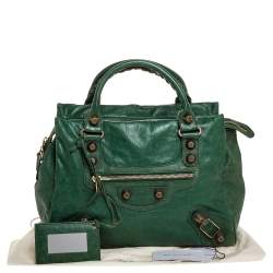 Pre Owned Balenciaga Vert Gazon Lambskin Leather GGH Midday Tote