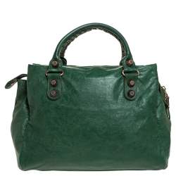 Pre Owned Balenciaga Vert Gazon Lambskin Leather GGH Midday Tote