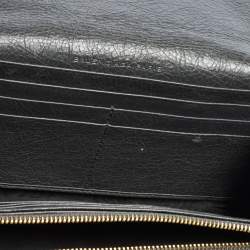 Pre Owned محفظة بالنسياغا ميتاليك إيدج كونتينيننتال قلاب جلد مشقق رصاصي