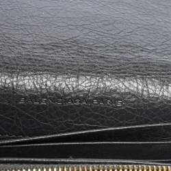 Pre Owned محفظة بالنسياغا ميتاليك إيدج كونتينيننتال قلاب جلد مشقق رصاصي