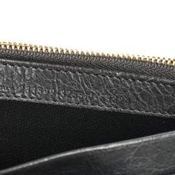 Pre Owned محفظة بالنسياغا ميتاليك إيدج كونتينيننتال قلاب جلد مشقق رصاصي