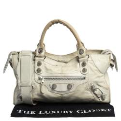 Pre Owned Balenciaga Beige Oryx Leather GSH Part Time Tote