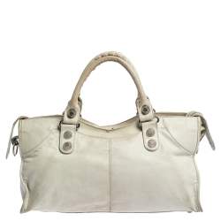 Pre Owned Balenciaga Beige Oryx Leather GSH Part Time Tote