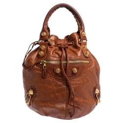 Pre Owned Balenciaga Automne Leather GGH Pompon Hobo