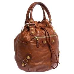 Pre Owned Balenciaga Automne Leather GGH Pompon Hobo