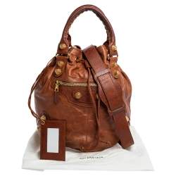 Pre Owned Balenciaga Automne Leather GGH Pompon Hobo