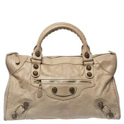 Balenciaga City Bag 21 Rose Gold Hardware Praline Beige Color Purse