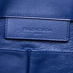 مملوكة مسبقًا Balenciaga Navy Blue Leather Papier A4 Tote