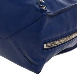 مملوكة مسبقًا Balenciaga Navy Blue Leather Papier A4 Tote