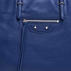 مملوكة مسبقًا Balenciaga Navy Blue Leather Papier A4 Tote