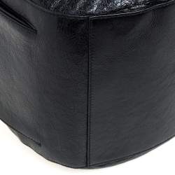 Pre Owned Balenciaga Black Leather RH Zip Traveler Backpack