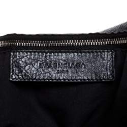 Pre Owned Balenciaga Black Leather RH Zip Traveler Backpack