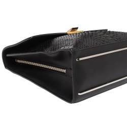 Pre Owned حقيبة بالنسياغا "لو ديكس كارتابل" يد علوية جلد ثعبان و جلد أسود