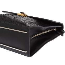 Pre Owned حقيبة بالنسياغا "لو ديكس كارتابل" يد علوية جلد ثعبان و جلد أسود