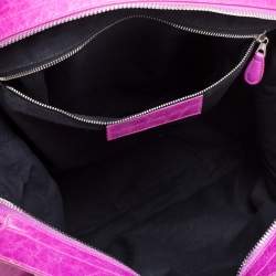 مملوكة مسبقًا Balenciaga Magenta Leather RTT Silver Giant Hardware Bag