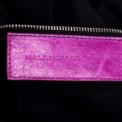 مملوكة مسبقًا Balenciaga Magenta Leather RTT Silver Giant Hardware Bag