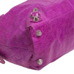 مملوكة مسبقًا Balenciaga Magenta Leather RTT Silver Giant Hardware Bag