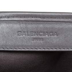 Pre Owned Balenciaga Grey/White Canvas and Leather XS Cabas Tote