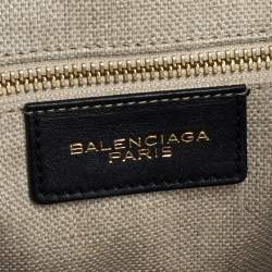 Balenciaga Black Leather and Python Padlock All Afternoon Tote