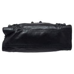 Pre Owned حقيبة يد بالنسياغا جي أتش سيتي جلد بروغي أسود