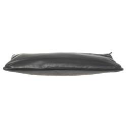 Pre Owned Balenciaga Black Leather Perforated Logo Pouch