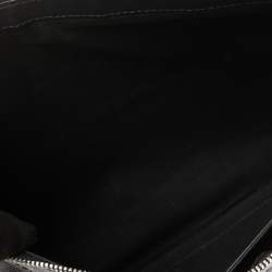 Pre Owned Balenciaga Black Leather Perforated Logo Pouch
