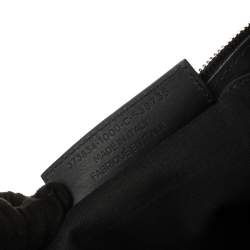 Pre Owned Balenciaga Black Leather Perforated Logo Pouch