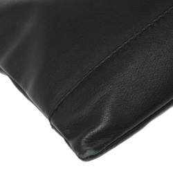 Pre Owned Balenciaga Black Leather Perforated Logo Pouch