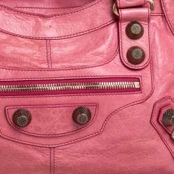 مملوكة مسبقًا حقيبة يد بالنسياغا جي جي أتش بارت تايم جلد وردي