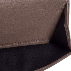 Pre Owned Balenciaga Dark Beige Leather Mini Papier Wallet