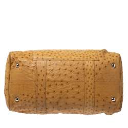 Pre Owned Balenciaga Cream Ostrich Whistle Satchel