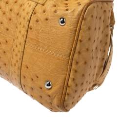 Pre Owned Balenciaga Cream Ostrich Whistle Satchel